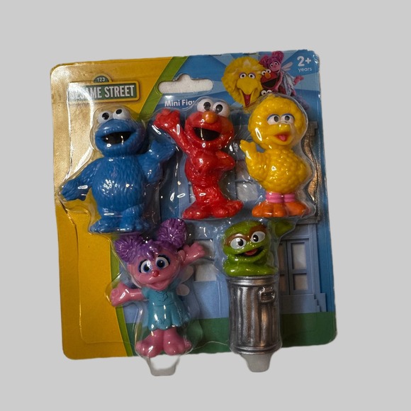 Sesame Street Mini Figures 5‎ Pack Cookie Monster Elmo Big Bird Toys Collectible - Picture 1 of 2